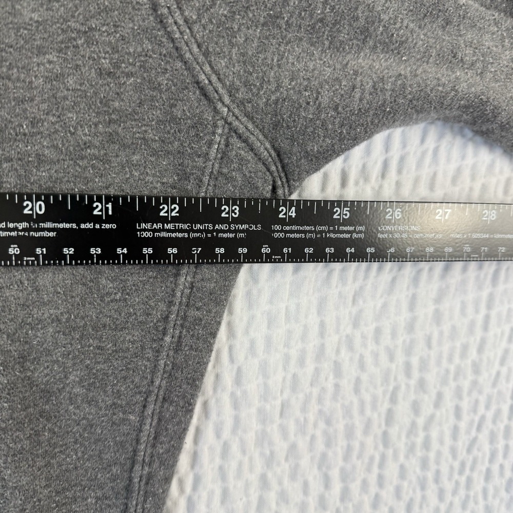 Nike Just Do It Hoodie Sweatshirt Size Medium Gray Pullover Swoosh - READ Flawed - Picture 2 of 12